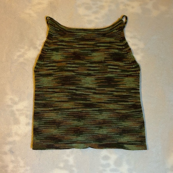 Princess Polly Green Marble Knit Knitted Tie Back Lace Up Fairy Y2K 90’s Top - Picture 5 of 5